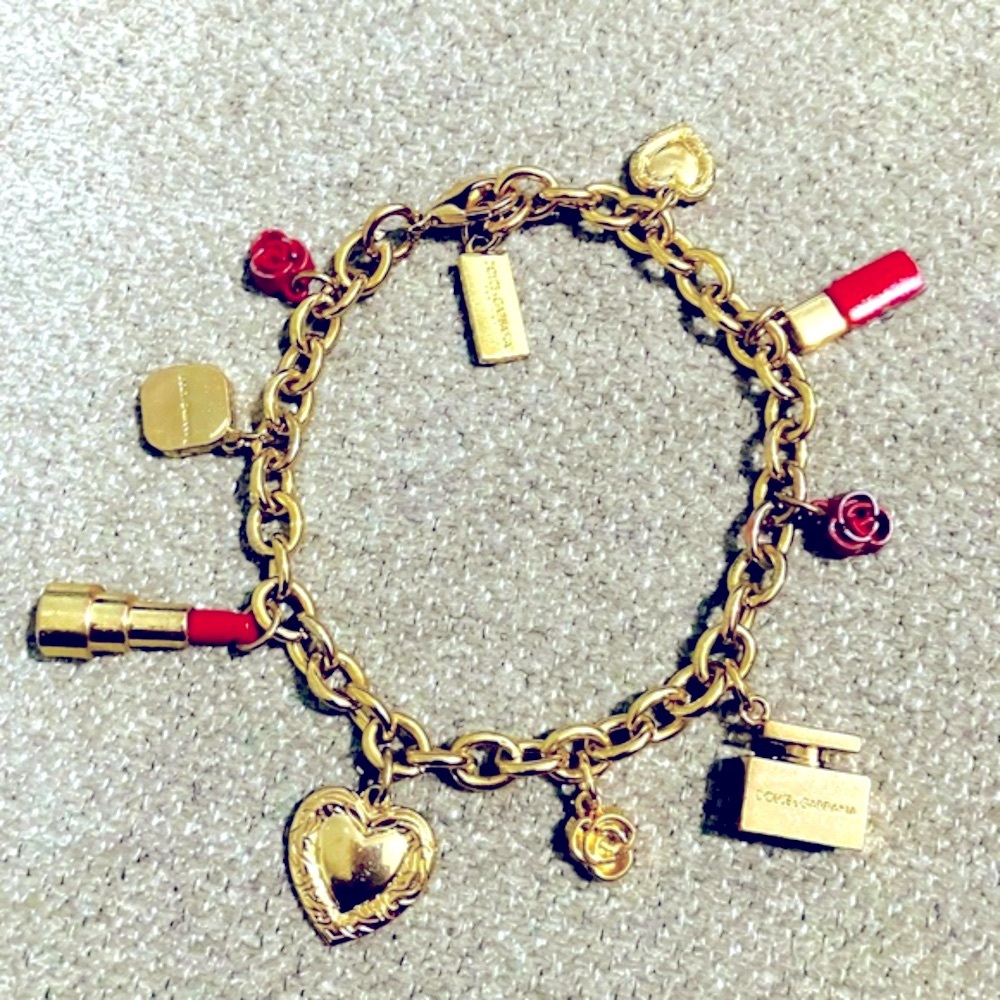 Dolce & Gabbana Vintage Gold Tone Chunky Charm Bracelet